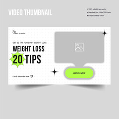 Best weight loss body and yoga video thumbnail banner template design, fully editable vectro eps file format banner template