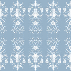 Bicolor vector floral pattern design for wallpaper, wrapping paper, background, fabric vector seamless pattern with decorative climbing flowers