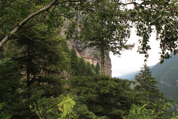 old historical buildings on the mountain