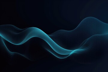 Blue technology ripple lines in front of dark background, generated by AI