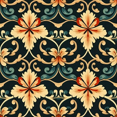 Traditional Vintage seamless pattern, AI Generated
