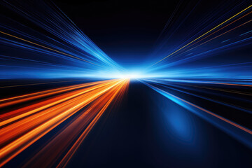 Colorful lines lead to the distance, speed concept background image