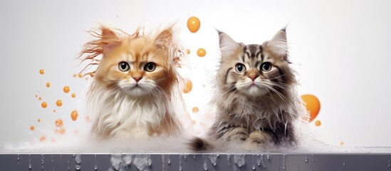 Illustration for teaching pet grooming concept at a graphic studio specializing in cat care