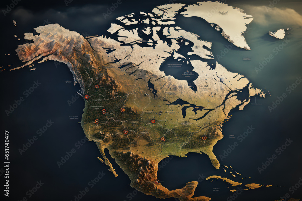 Poster a map illustrating indigenous territories and the importance of respecting boundaries. generative ai