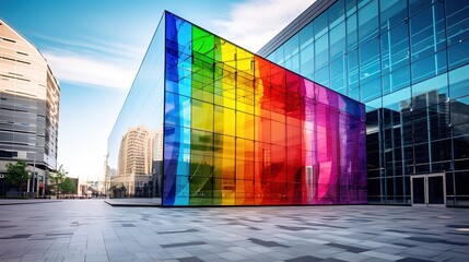 Building Displays Colors of LGBT Flag, Celebrates Inclusion and Diversity 
