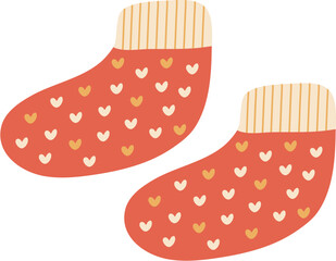 Pair of Patterned Red Socks