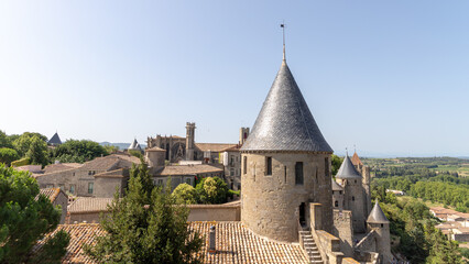 Fototapeta na wymiar old castle in the city of Carcassonne 