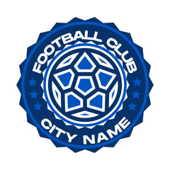 Soccer logo or football club sign badge football logo with shield background vector design