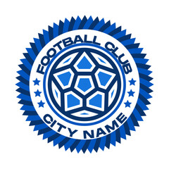 Soccer logo or football club sign badge football logo with shield background vector design