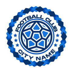 Soccer logo or football club sign badge football logo with shield background vector design
