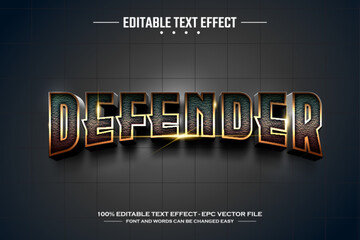 Defender 3D editable text effect template