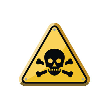 vector yellow danger warning sign isolated on white background