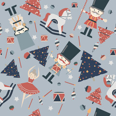 xmas toys seamless pattern