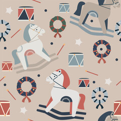 xmas toys seamless pattern