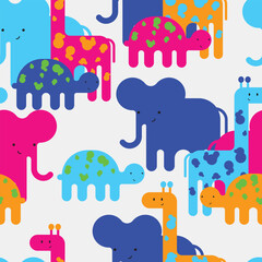 jungle zoo seamless pattern