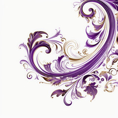 Violet elaborate filigree corner borders  white Background, AI Generated