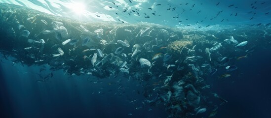 Fototapeta na wymiar Pollution caused by plastic in the ocean is toxic