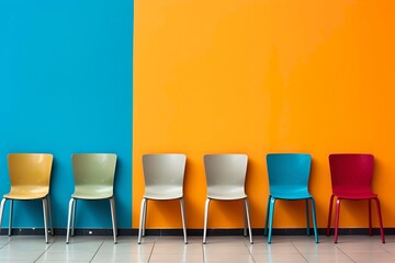 Design Harmony: A Row of Colorful Chairs