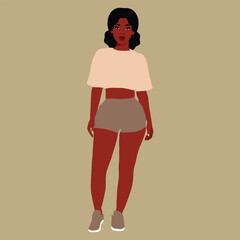 Modern black woman in elegant art style vector