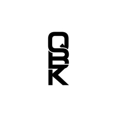 qbk initial letter monogram logo design