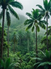 Obraz premium Verdant Paradise Exploring the Enchanting Tropical Forest. AI Generated.