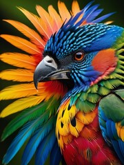 Exquisite Close up of a Colorful Bird in a Captivating Wildlife Set. AI Generated.