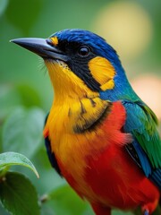 Obraz premium Captivating Close up of a Colorful Wildlife Bird. AI Generated.