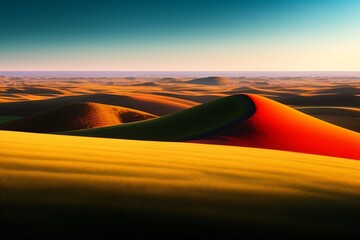 sunset in the desert sand ladscape 