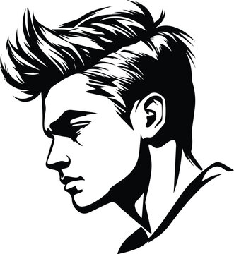 Haircut Logo Monochrome Design Style