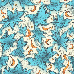 Fototapeta na wymiar Historical and traditional patterns and motifs seamless pattern, AI Generated