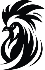 rooster Logo Monochrome Design Style
