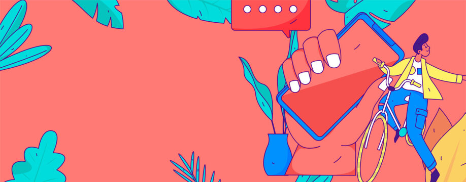 Notification announcement vector creative flat hand drawn illustration