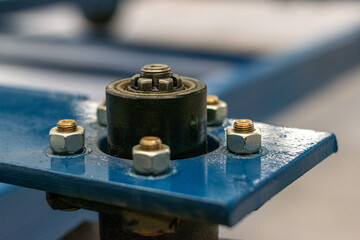 wheel flange with nuts and shaft