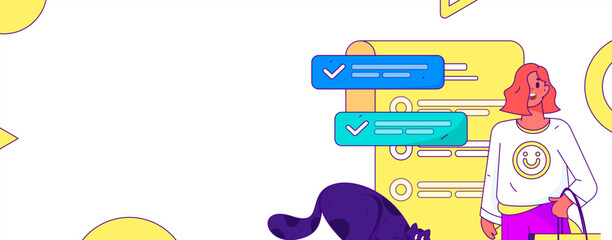 Invite friends to conduct questionnaire flat vector concept operation hand drawn illustration