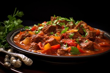 Savory Delight: A Close-Up of Goulash, Bursting with Flavors and Aromas