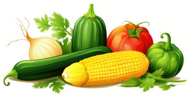 fresh vegetables isolated on white background. vector illustration. world vegan day. world vegetarian day. world food day 