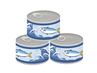 鯖の缶詰のベクターイラスト