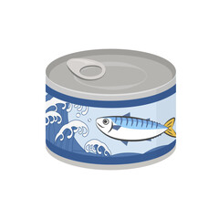 鯖の缶詰_ベクターイラスト