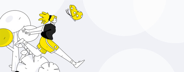 People exercising healthy running vector internet operation illustration