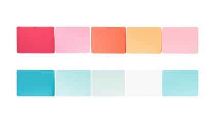 set of color notes isolated on transparent background cutout