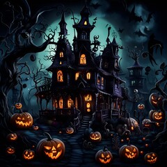 Halloween themed scene  - 651764841