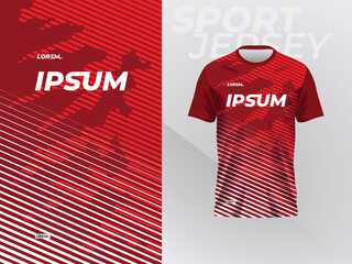 red jersey sport mockup template for soccer, football, racing, gaming, motocross, cycling, and running