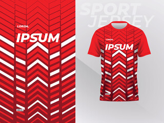 red jersey sport mockup template for soccer, football, racing, gaming, motocross, cycling, and running