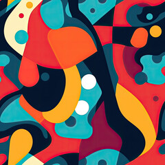 Modern Abstract Contemporary and bold abstract patterns with asymmetrical shapes and vibrant colors vector art AI Generated