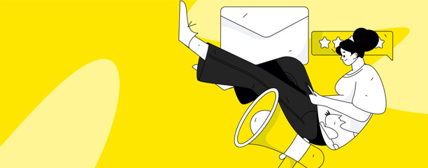 Business work characters flat vector concept operation hand drawn illustration