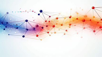 illustration molecule connected lines with dots and polygon shape Abstract Digital data, AI Generated