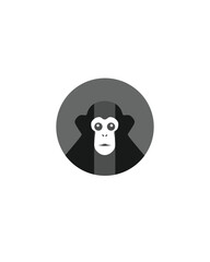 black cartoon monkey image vector illustration logo design