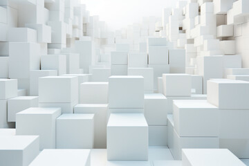 Bright White 3d Blank Block Box