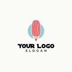Creative logo design vector template, modern logo concept pencil.