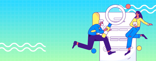 Personnel doing job interview flat vector concept operation hand drawn illustration